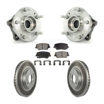 Hub Bearing Coated Brake Rotor & Pads Front Kit For Hyundai Santa Fe Kia Sorento