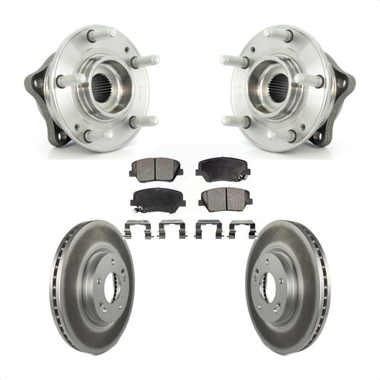 Hub Bearing Coated Brake Rotor & Pads Front Kit For Hyundai Santa Fe Kia Sorento