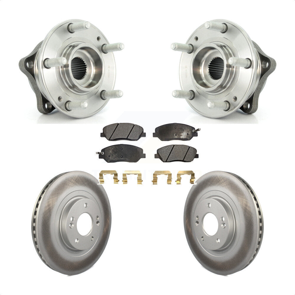 Hub Bearing Assembly Coat Brake Rotor Pad Front Kit For Hyundai Santa Fe XL 3.3L