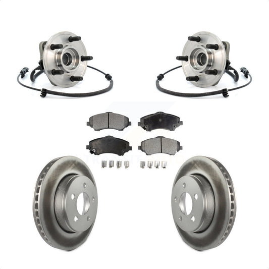 Hub Bearing Assembly Coat Brake Rotor Pad Front Kit For Jeep Liberty Dodge Nitro