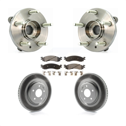 Hub Bearing Coated Disc Brake Rotor Pads Front Kit For 2010-2012 Ford Taurus SHO