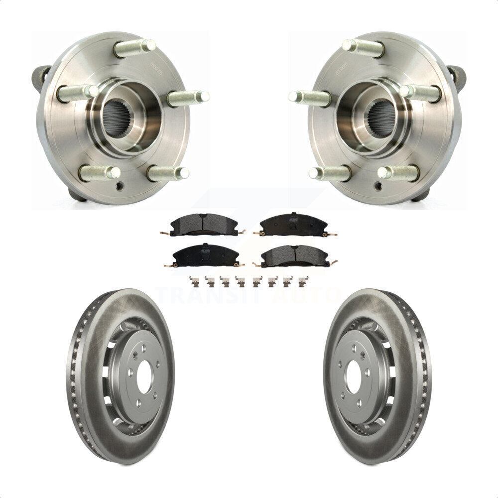 Hub Bearing Coat Brake Rotor Pads Front Kit For Ford Flex Taurus Lincoln MKT MKS