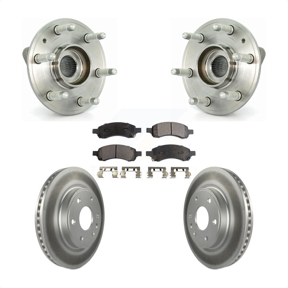 Hub Bearing Coat Brake Rotor Pad Front Kit For GMC Acadia Buick Enclave Traverse