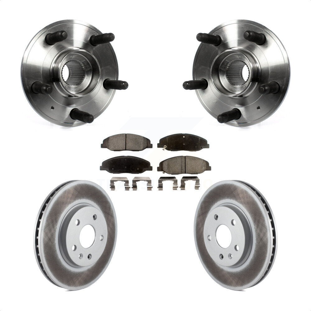 Hub Bearing Coated Brake Rotor And Pad Front Kit For 2012-2013 Cadillac CTS 6.2L