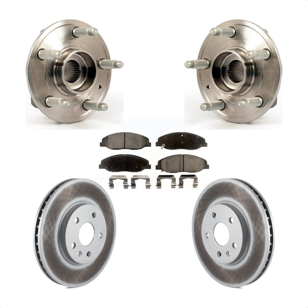 Hub Bearing Assembly Coated Disc Brake Rotor And Pads Front Kit For Cadillac CTS