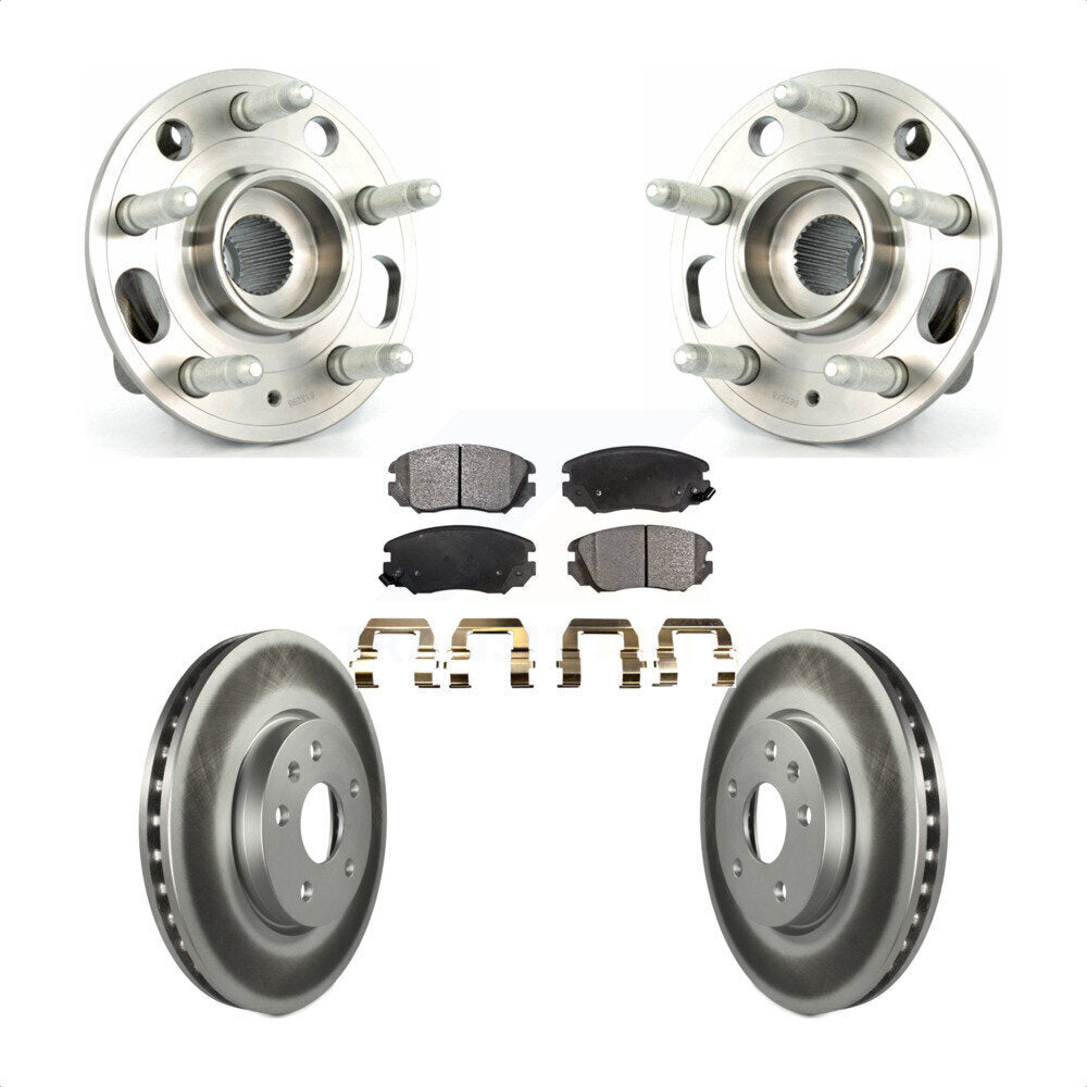 Hub Bearing Coated Brake Rotor & Pad Front Kit For Chevrolet Equinox GMC Terrain