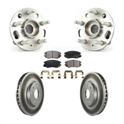 Hub Bearing Coated Brake Rotor & Pad Front Kit For Chevrolet Equinox GMC Terrain