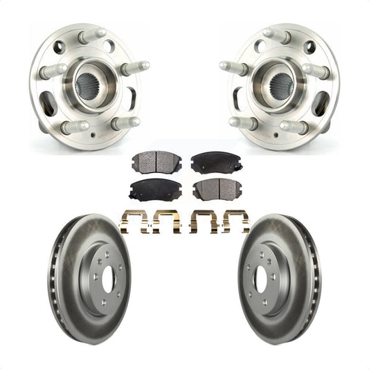 Hub Bearing Coated Brake Rotor & Pad Front Kit For Chevrolet Equinox GMC Terrain