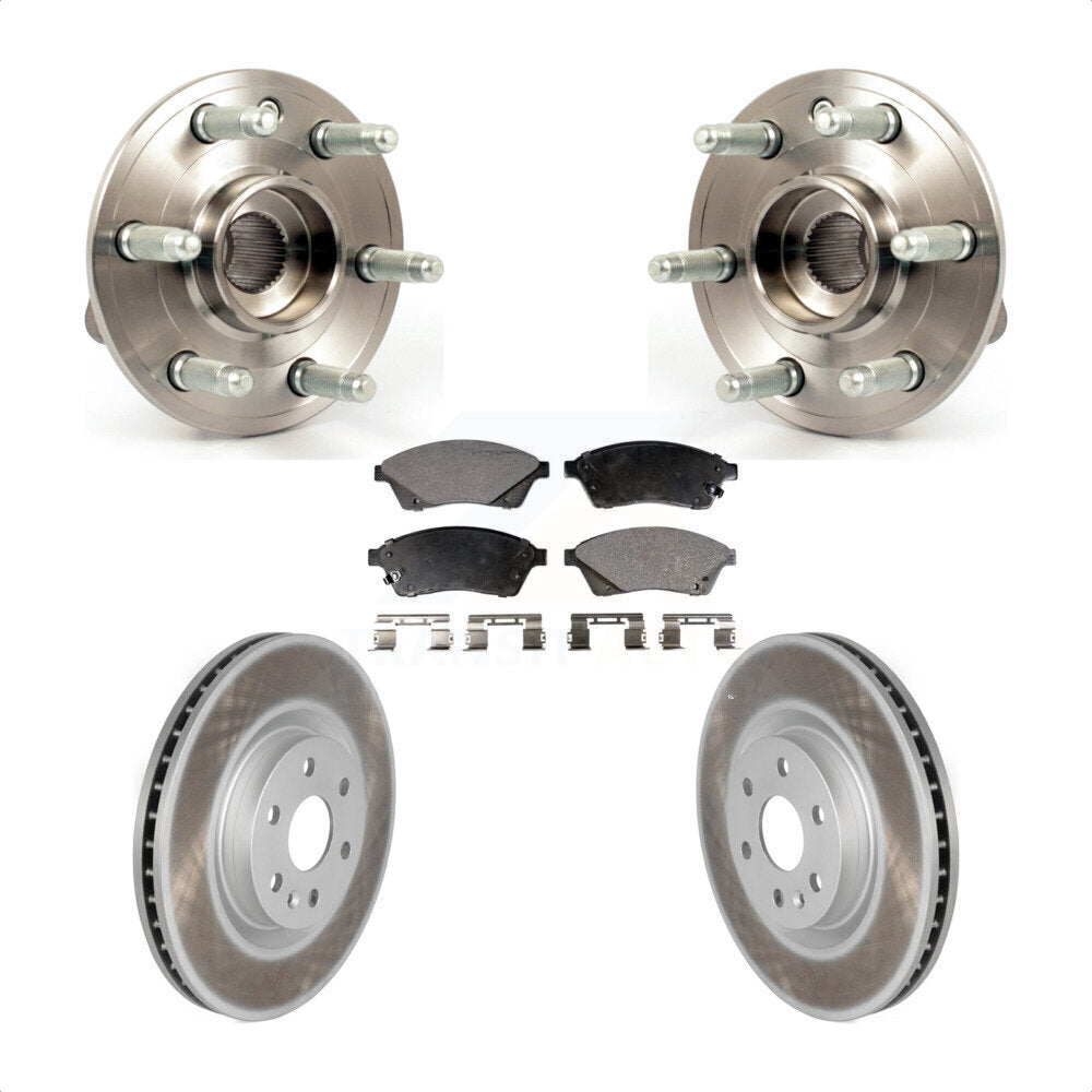 Hub Bearing Assembly Coated Brake Rotor Pad Front Kit For Cadillac SRX Saab 9-4X
