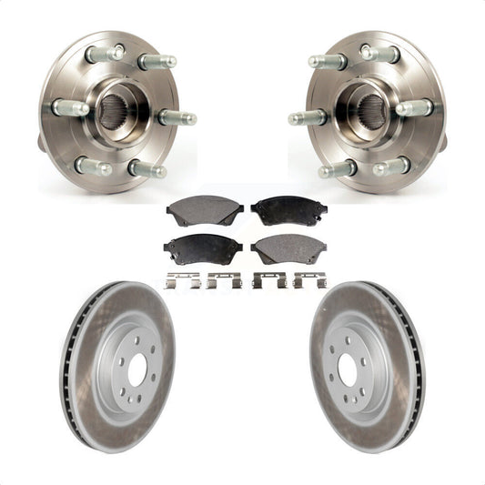 Hub Bearing Assembly Coated Brake Rotor Pad Front Kit For Cadillac SRX Saab 9-4X