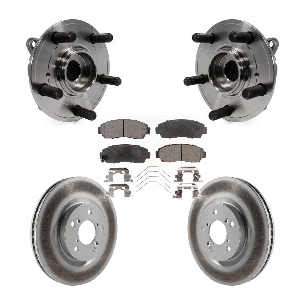 Hub Bearing Assembly Coat Brake Rotor Pads Front Kit For 2011-2014 Honda Odyssey