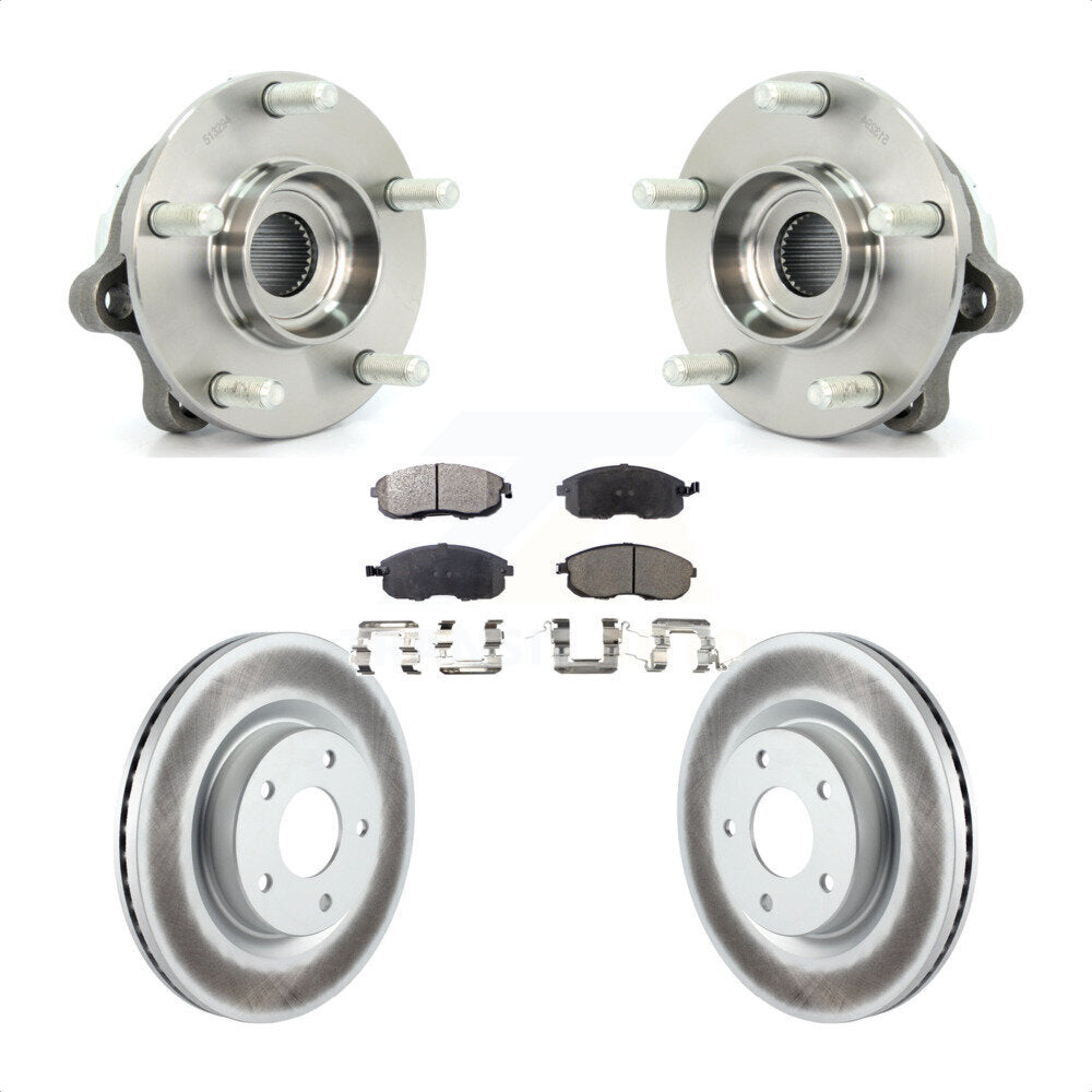 Hub Bearing Assembly Coated Disc Brake Rotor And Pad Front Kit For Nissan Altima