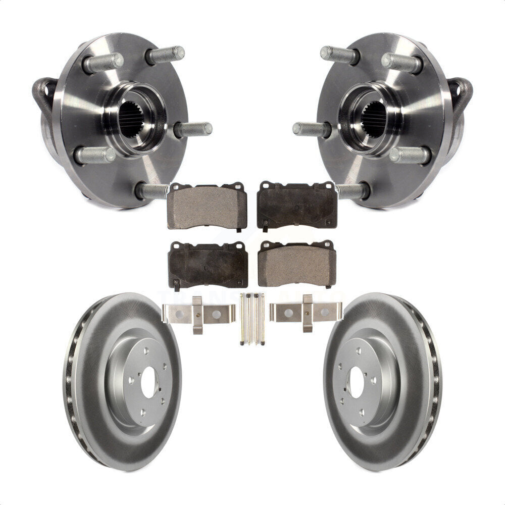 Hub Bearing Assembly Coated Brake Rotor Pad Front Kit For Subaru Impreza WRX STI