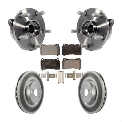 Hub Bearing Assembly Coated Brake Rotor Pad Front Kit For Subaru Impreza WRX STI
