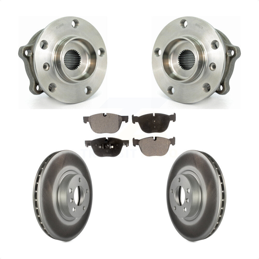 Hub Bearing Coated Disc Brake Rotor Pad Front Kit For BMW X5 X6 M12 X 1.5 Thread