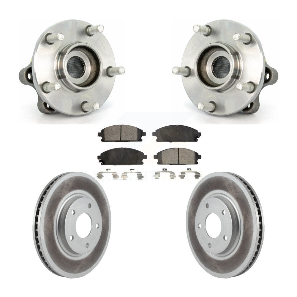 Hub Bearing Assembly Coated Brake Rotor Pad Front Kit For 2004-2009 Nissan Quest