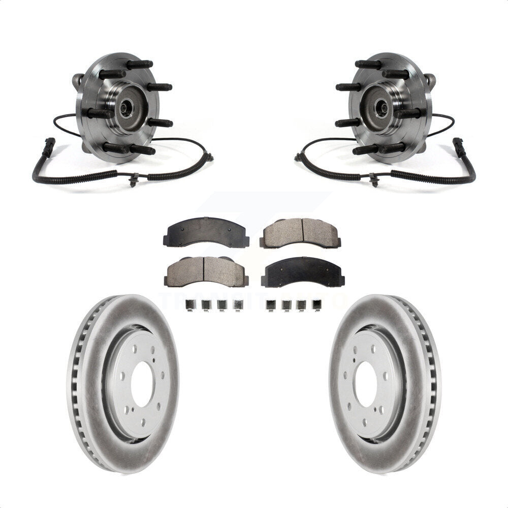 Hub Bearing Assembly Coated Disc Brake Rotors And Pads Front Kit For Ford F-150
