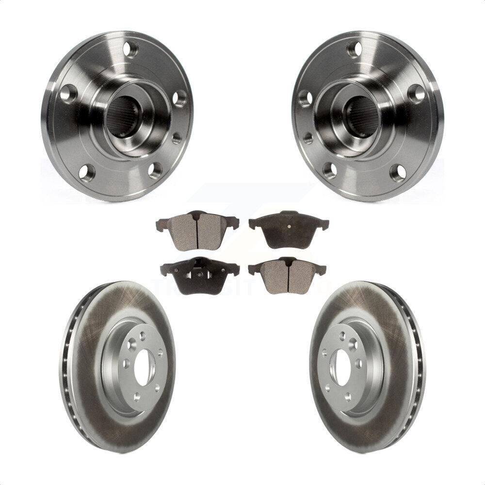 Hub Bearing Assembly Coated Disc Brake Rotors And Pads Front Kit For Volvo V70