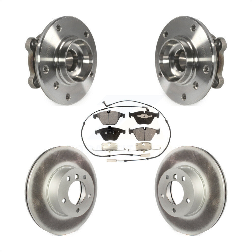 Hub Bearing Coated Brake Rotor Pad Front Kit For 13-15 BMW X1 xDrive28i with AWD