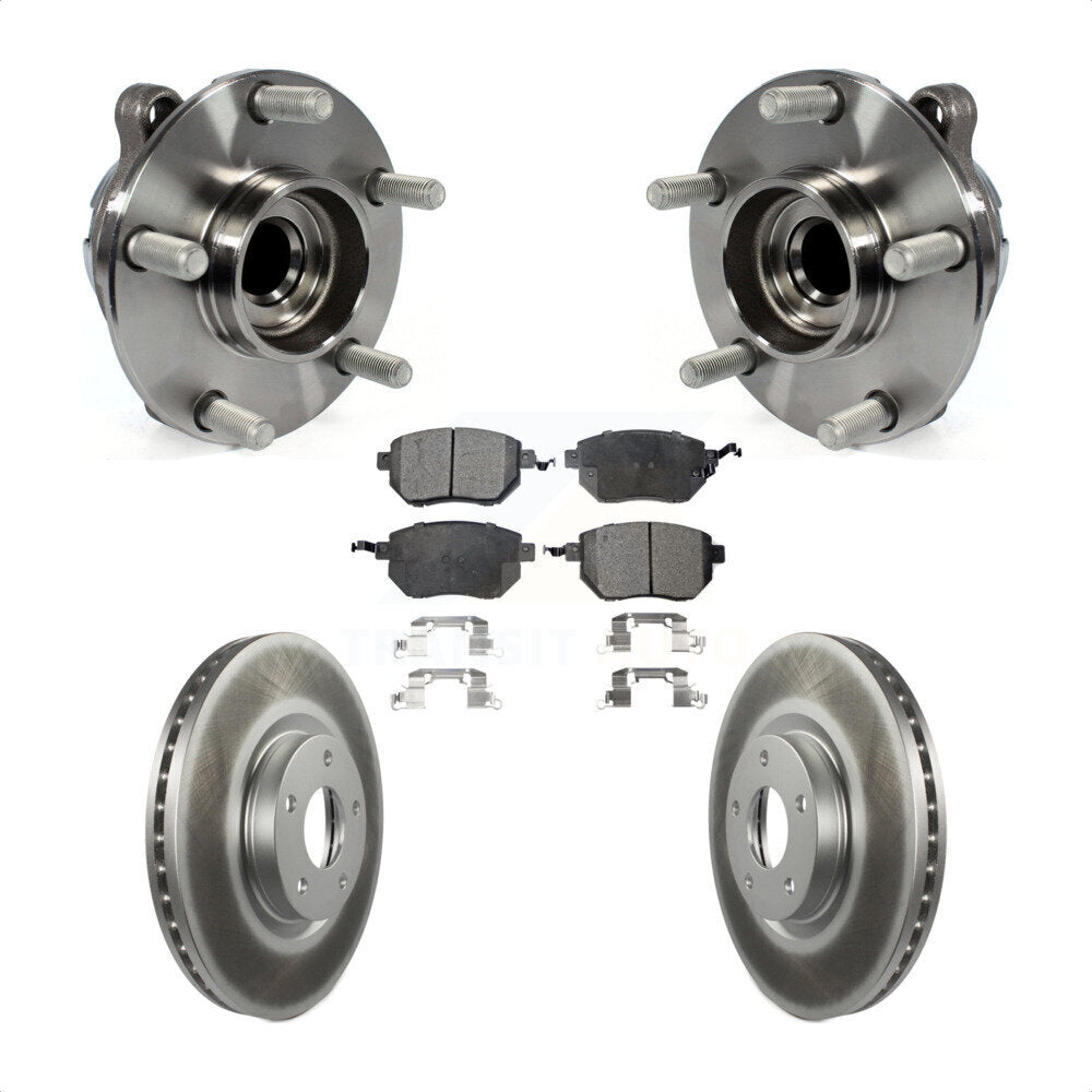 Hub Bearing Assembly Coated Disc Brake Rotor Pad Front Kit For INFINITI FX35 RWD