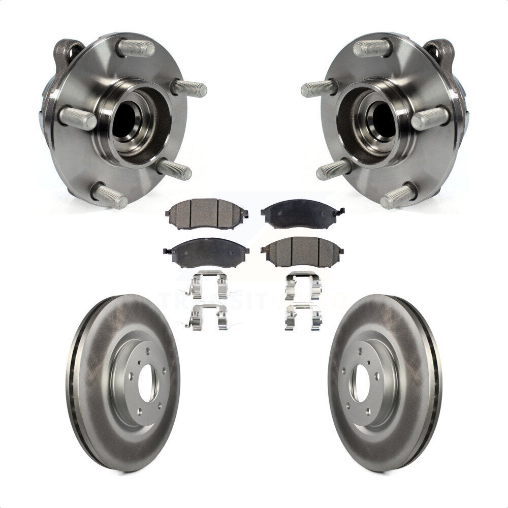 Hub Bearing Coat Brake Rotor Pad Front Kit For INFINITI EX35 Nissan 370Z G35 M35