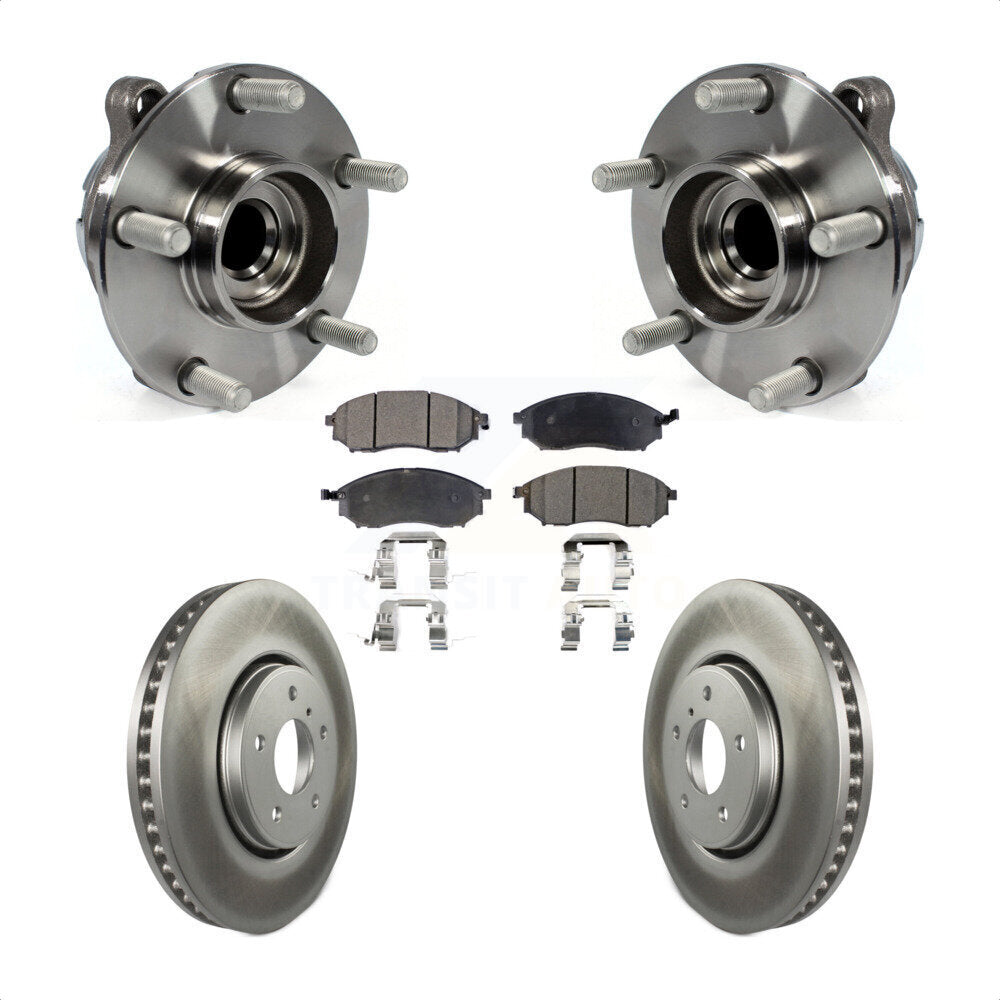 Hub Bearing Assembly Coated Brake Rotor Pad Front Kit For INFINITI FX35 FX37 RWD