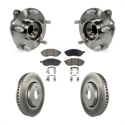 Hub Bearing Assembly Coated Brake Rotor Pad Front Kit For INFINITI FX35 FX37 RWD
