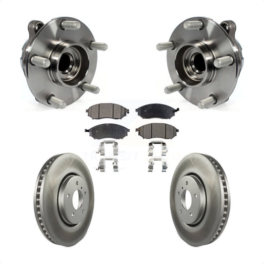Hub Bearing Assembly Coated Brake Rotor Pad Front Kit For INFINITI FX35 FX37 RWD