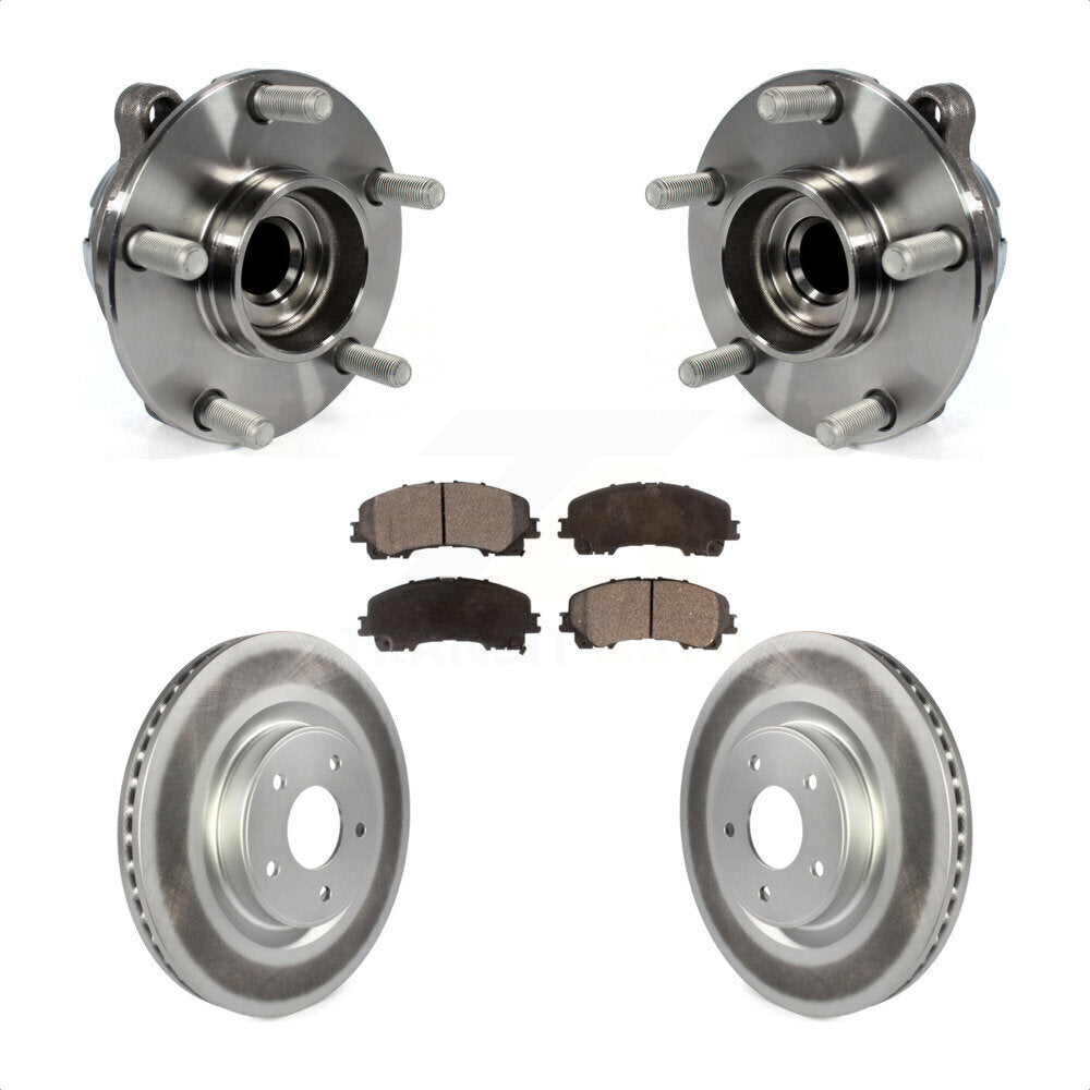 Hub Bearing Coated Disc Brake Rotor Pads Front Kit For INFINITI Q50 QX50 Q60 RWD
