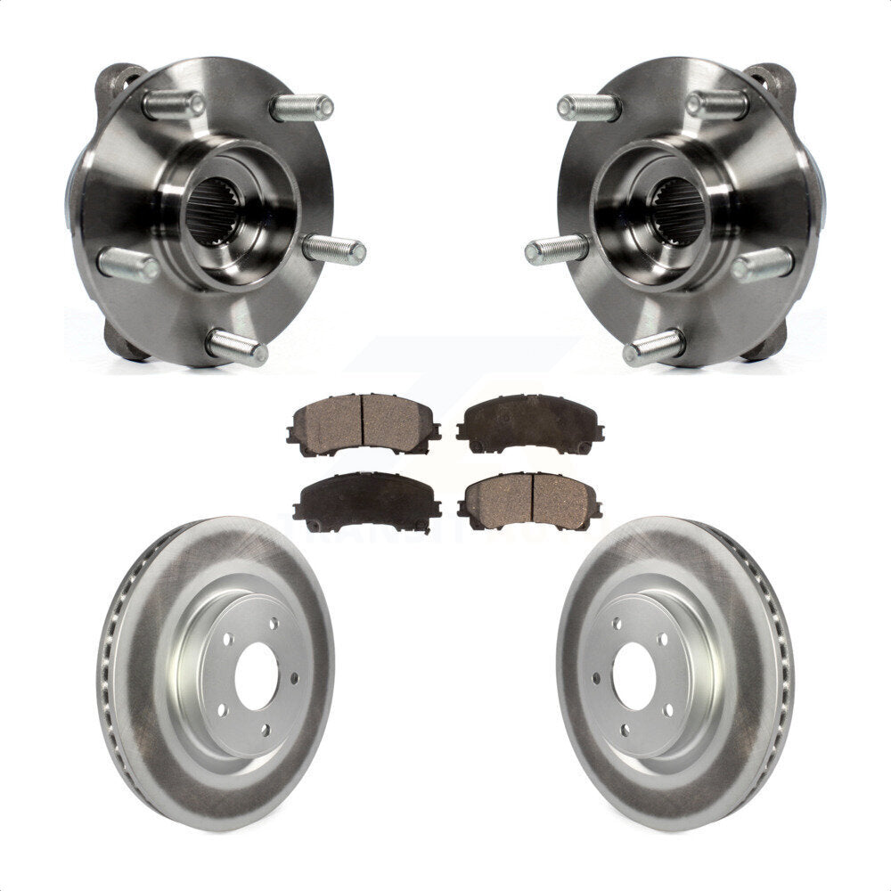 Hub Bearing Coated Disc Brake Rotor Pads Front Kit For INFINITI Q50 QX50 Q60 AWD