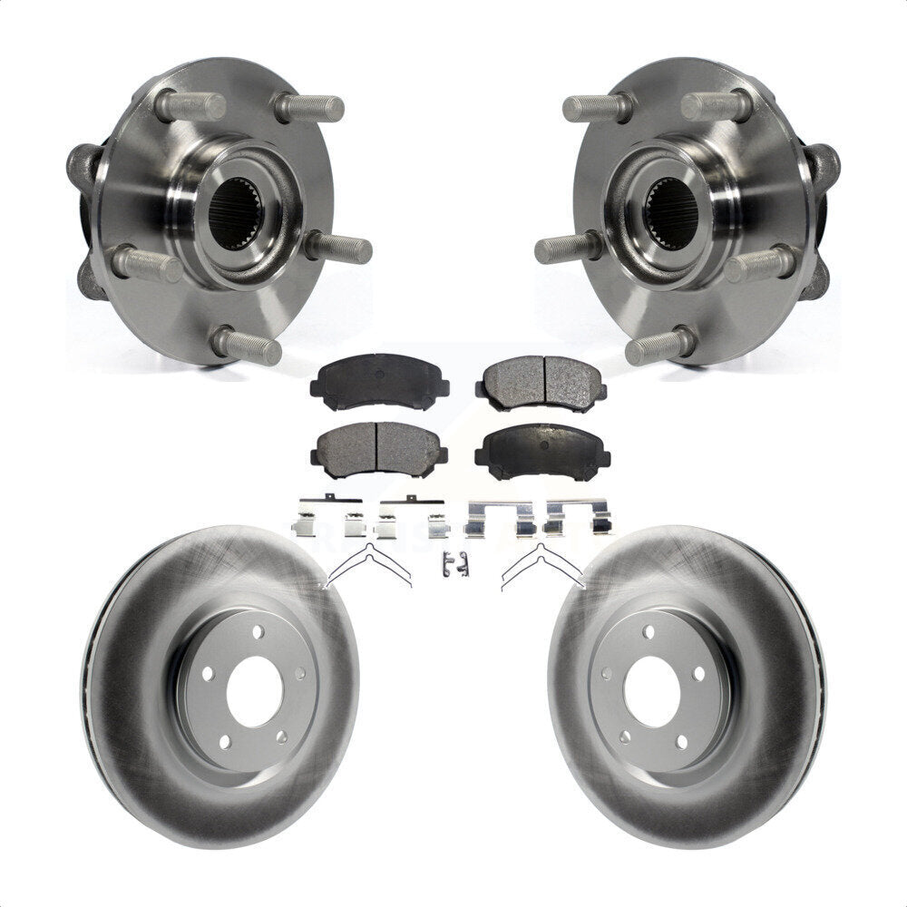 Hub Bearing Coated Brake Rotor Pads Front Kit For 2014-2017 Nissan Juke Nismo RS