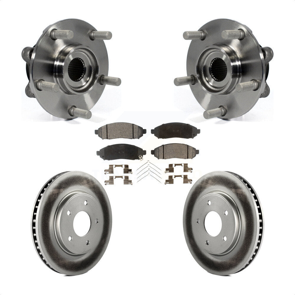 Hub Bearing Assembly Coated Brake Rotor Pads Front Kit For 2011-2012 Nissan LEAF