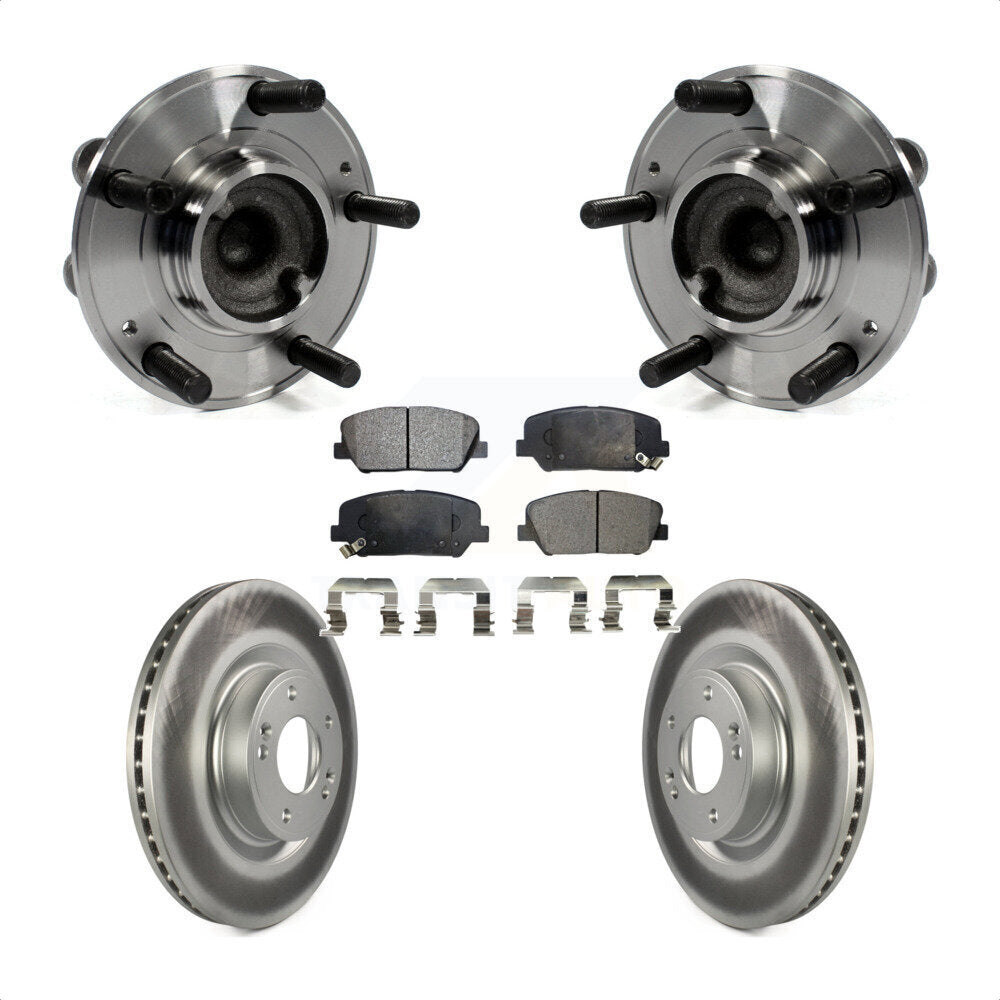 Hub Bearing Assembly Coated Brake Rotor Pads Front Kit For Hyundai Genesis Coupe