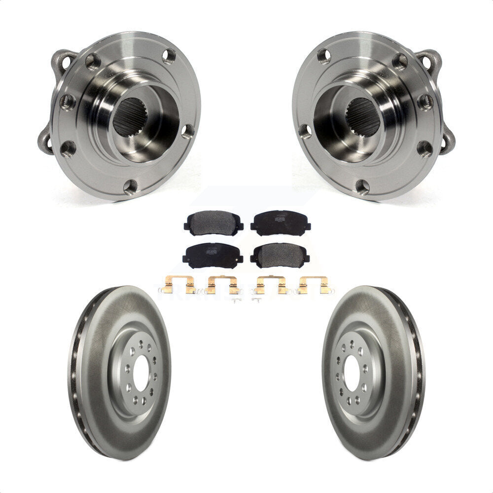 Hub Bearing Assembly Coated Disc Brake Rotor And Pads Front Kit For Chrysler 200
