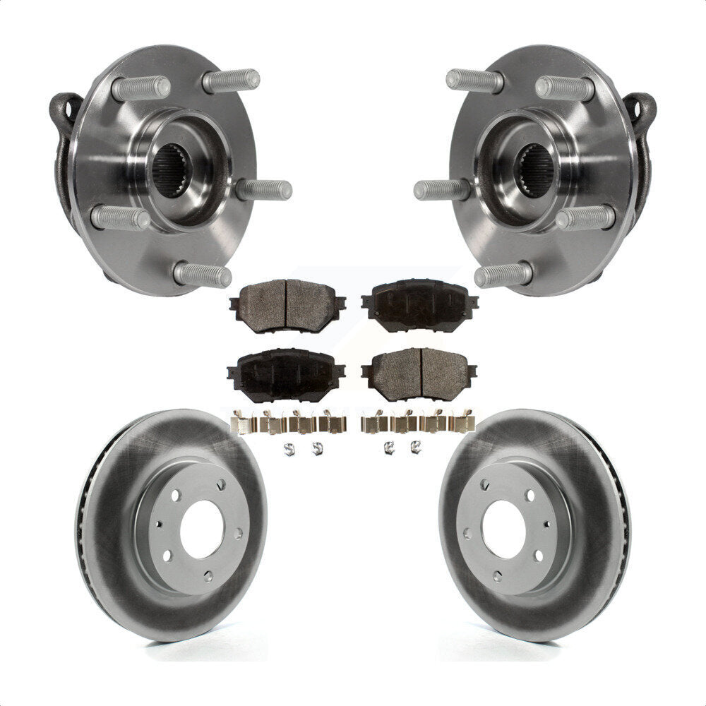 Hub Bearing Assembly Coated Disc Brake Rotor And Pad Front Kit For Mazda 3 Sport