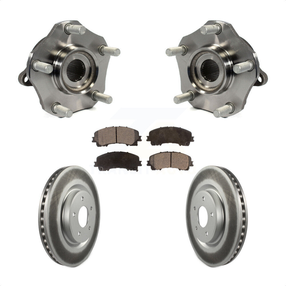 Hub Bearing Assembly Coated Disc Brake Rotor And Pads Front Kit For Nissan Rogue
