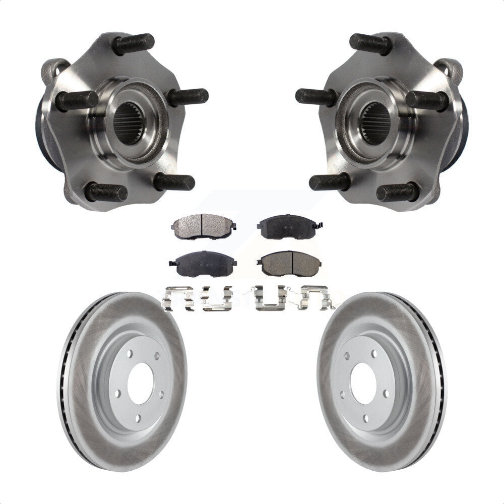 Hub Bearing Coat Brake Rotor Pads Front Kit For 17-19 Nissan Sentra Turbocharged