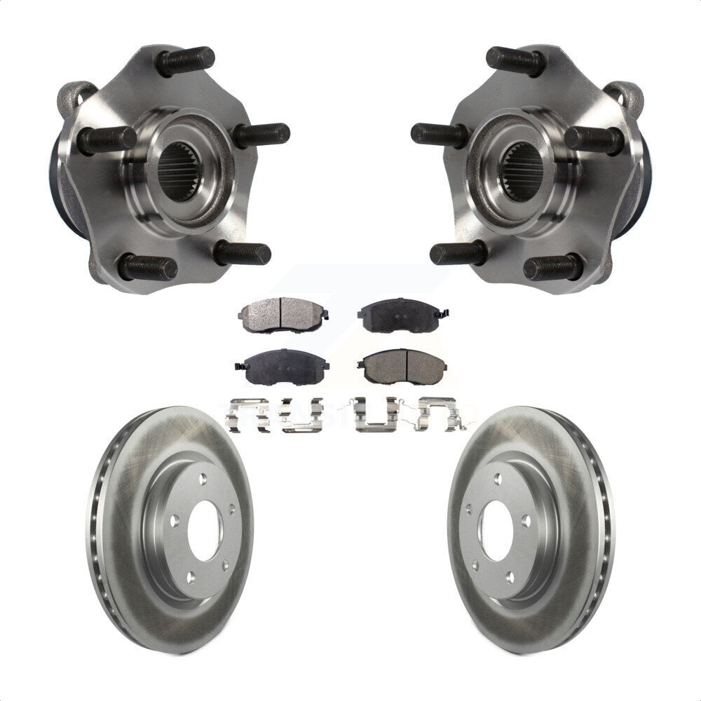 Hub Bearing Assembly Coated Disc Brake Rotor And Pad Front Kit For Nissan Sentra
