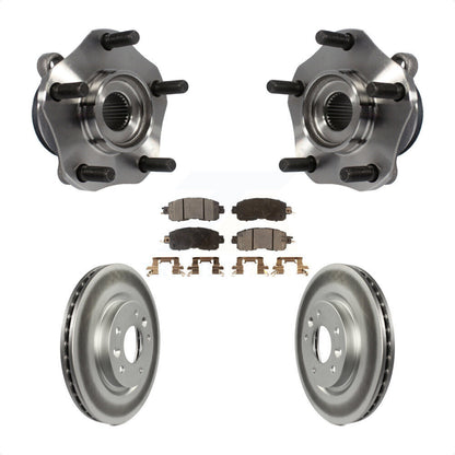 Hub Bearing Assembly Coated Disc Brake Rotors And Pads Front Kit For Nissan LEAF