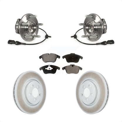 Hub Bearing Assembly Coated Brake Rotor & Pad Front Kit For Jaguar XF S-Type XJ8