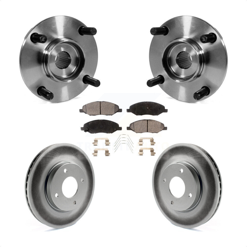 Hub Bearing Coated Brake Rotor & Pad Front Kit For 2008 Nissan Versa 4-Wheel ABS