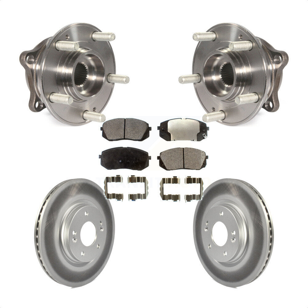 Hub Bearing Coated Brake Rotor Pads Front Kit For 2015 Hyundai Sonata GAS engine