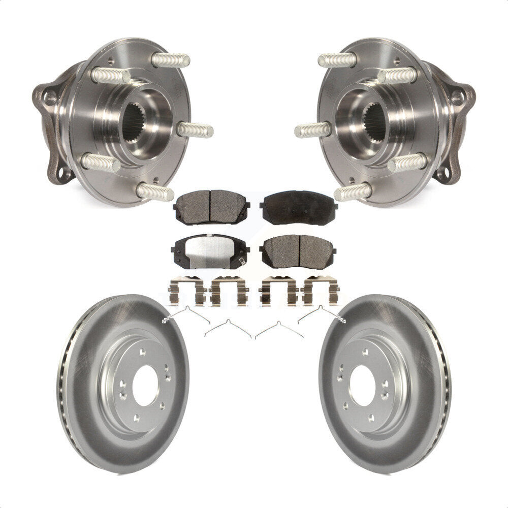 Hub Bearing Coated Disc Brake Rotor Pads Front Kit For Hyundai Sonata Kia Optima