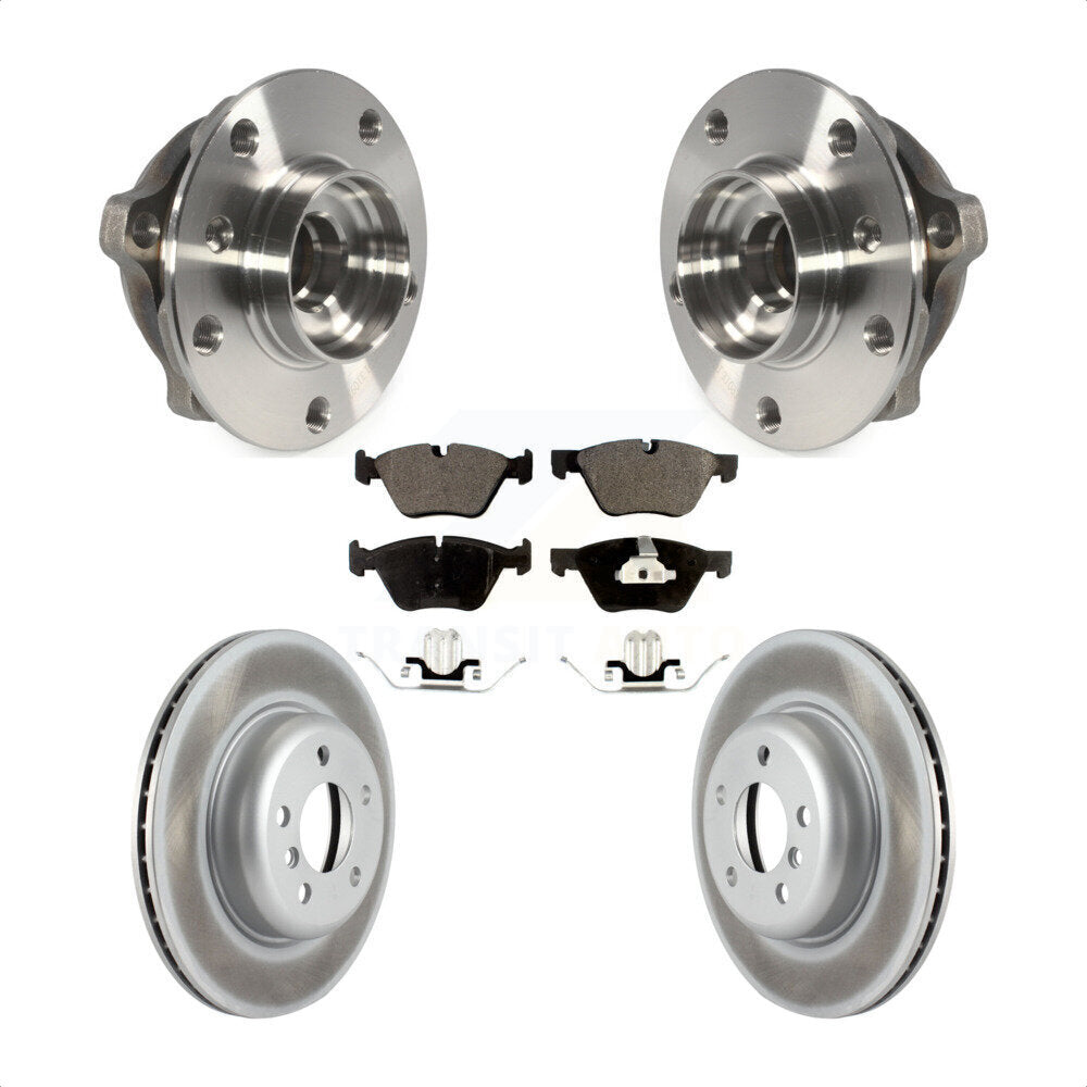 Hub Bearing Assembly Coated Disc Brake Rotor & Pad Front Kit For BMW 528i xDrive