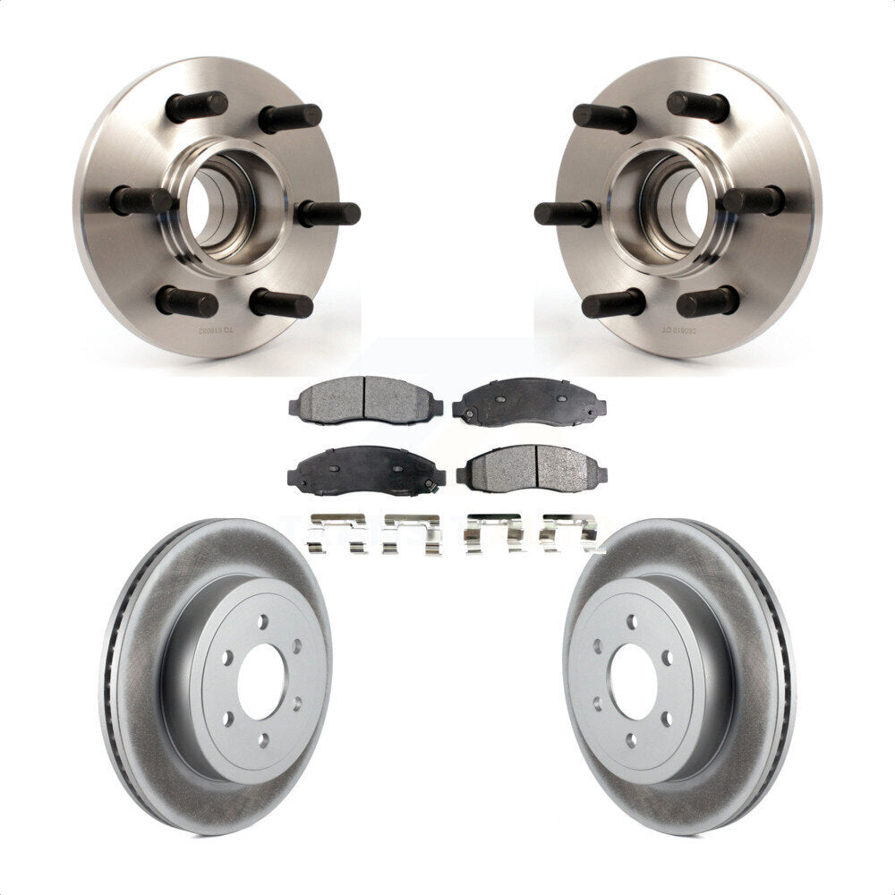 Hub Bearing Coat Brake Rotor Pad Front Kit For Dodge Dakota RWD with 2-Wheel ABS