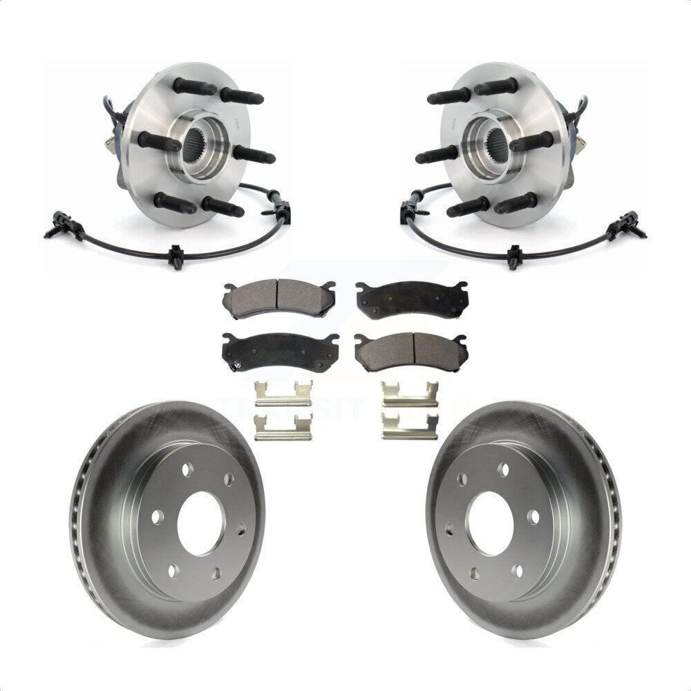 Hub Bearing Coated Brake Rotor Pad Front Kit For Chevrolet GMC Silverado 1500 XL