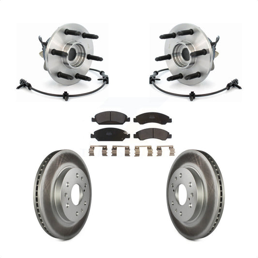 Hub Bearing Coated Brake Rotor & Pads Front Kit For Chevrolet GMC Silverado 1500
