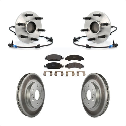 Hub Bearing Coated Brake Rotor & Pads Front Kit For Chevrolet GMC Silverado 1500