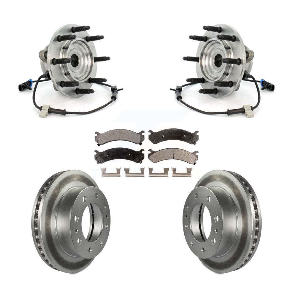 Hub Bearing Coat Brake Rotor Pad Front Kit For GMC Chevrolet Sierra 2500 HD 1500