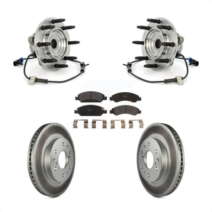 Hub Bearing Coated Brake Rotor & Pads Front Kit For Chevrolet GMC Silverado 1500